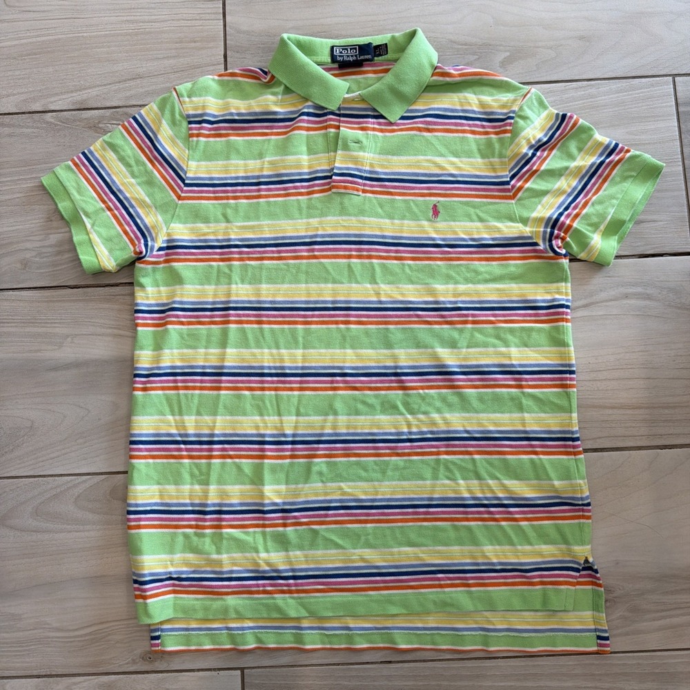 Vintage 90s Polo Ralph Lauren Collard Shirt Men's Size XL Colorful  CUSTOM FIT